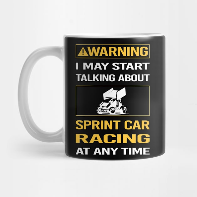 Funny Yellow Warning Sprint Car Cars Racing by relativeshrimp